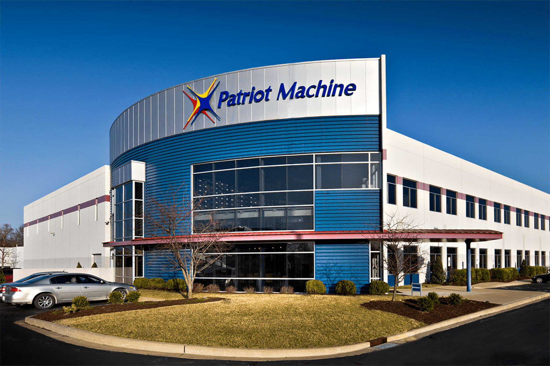 The front of the Patriot Machine Headquarters building.